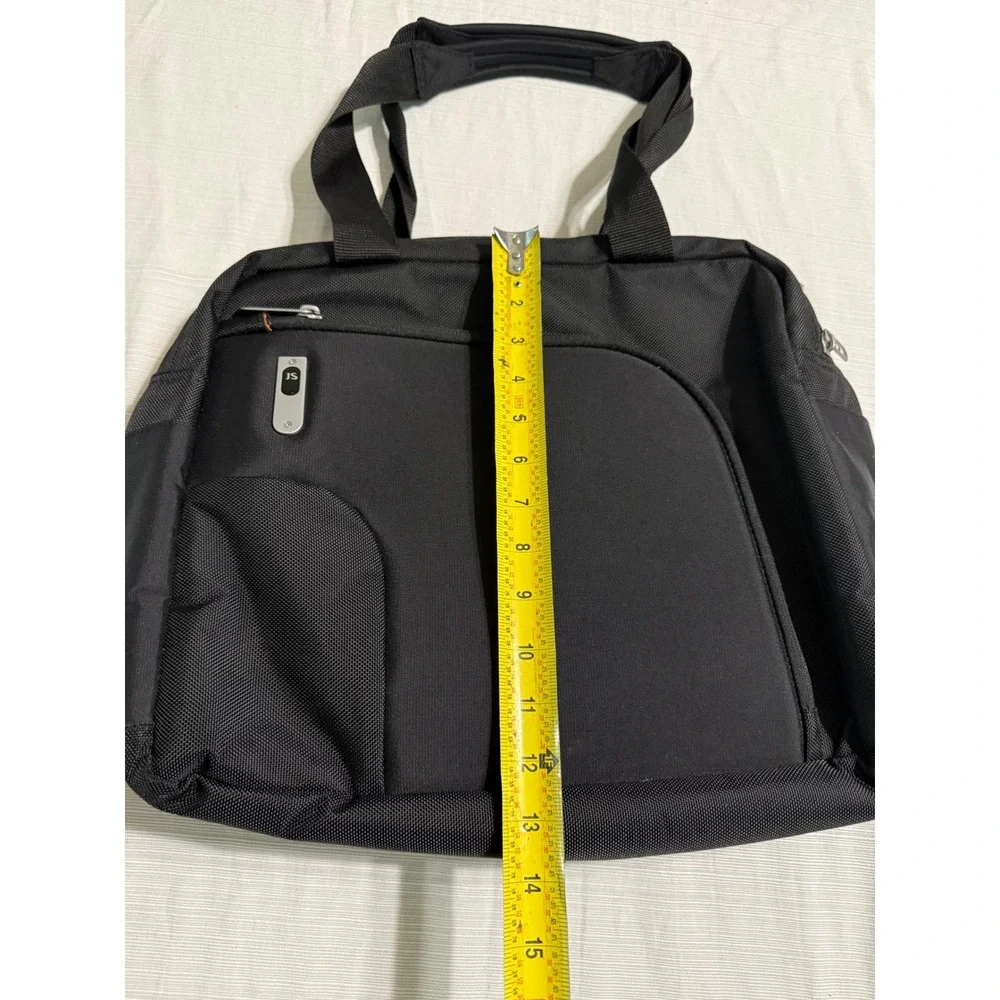 JanSport Black Nylon Laptop Messenger Bag Tote Briefcase Multi-Pocket